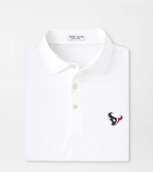 Houston Texans Solid Performance Jersey Polo in White
