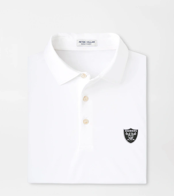 Las Vegas Raiders Solid Performance Jersey Polo in White