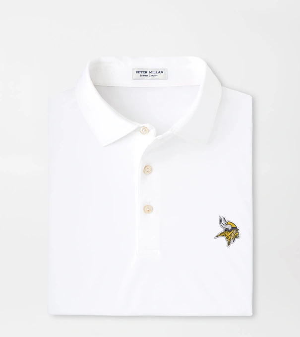 Minnesota Vikings Solid Performance Jersey Polo in White