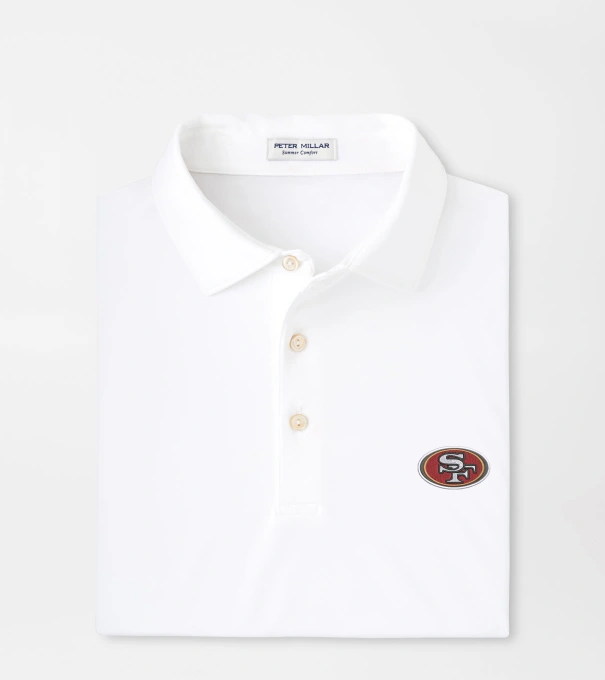 San Francisco 49ers Solid Performance Jersey Polo in White