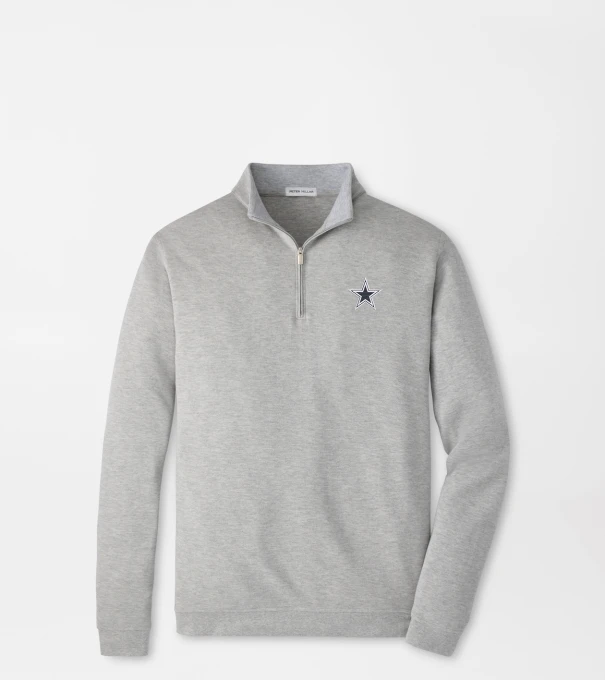 Dallas Cowboys Crown Comfort Quarter-Zip Pullover in Light Grey