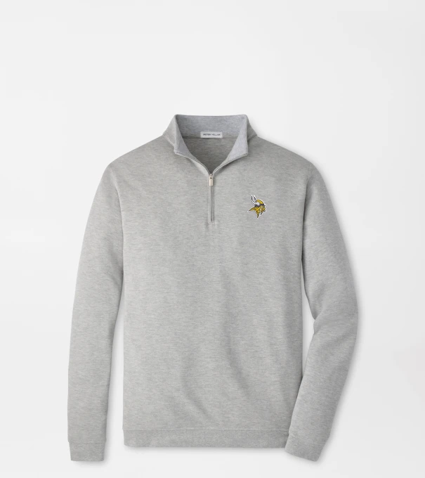 Minnesota Vikings Crown Comfort Quarter-Zip Pullover in Light Grey