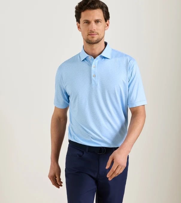 25th Anniversary Performance Jersey Polo in Cottage Blue
