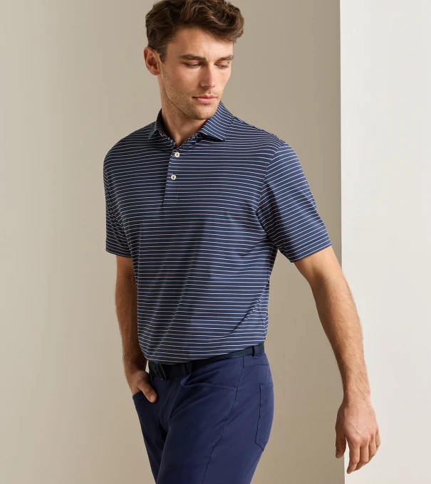 Oaks Performance Jersey Polo in Navy