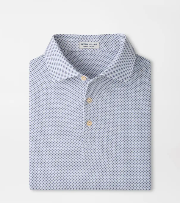Phoenix Performance Jersey Polo in WHITE / BAIL BLUE