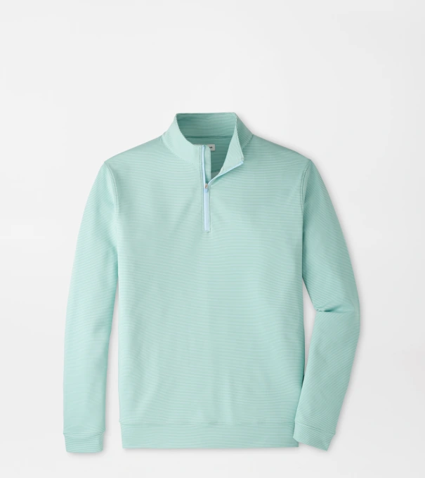 Perth Sugar Stripe Performance Quarter-Zip in FRESH MINT