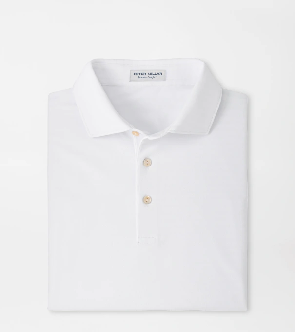Clark Performance Jersey Polo in White