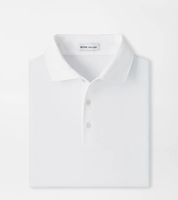 Crown Flex Cotton Short-Sleeve Polo in White