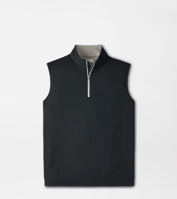 Galway Stretch Loop Terry Quarter-Zip Gilet in Black