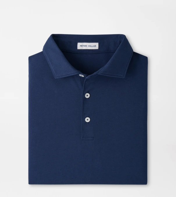 Crown Flex Cotton Short-Sleeve Polo in ATLANTIC NAVY