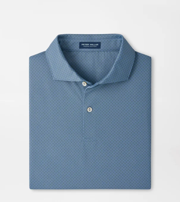 Caldara Performance Jersey Polo in WINDY BLUE