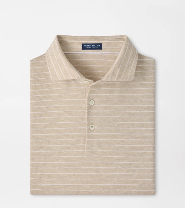 Excursionist Flex Striped Short-Sleeve Polo in TRUFFLE