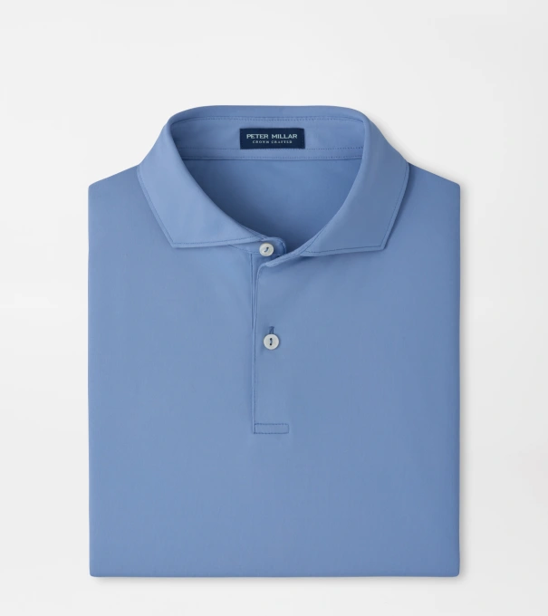 Solid Performance Jersey Polo in WINDY BLUE