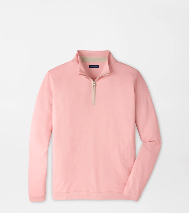 Albatross Cotton-Blend Piqu&eacute; Quarter-Zip in MELROSE PINK
