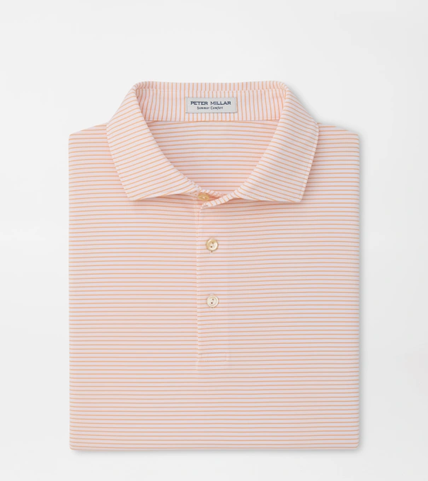 Wade Performance Jersey Polo in WHITE / PAPAYA