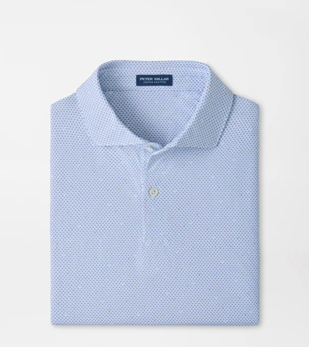 Endives Performance Jersey Polo in WHITE / WINDY BLUE
