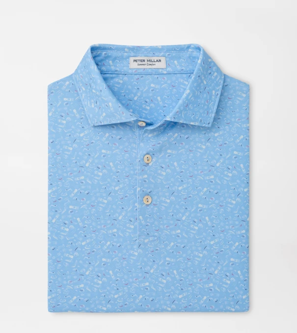 Track Record Performance Jersey Polo in Cottage Blue