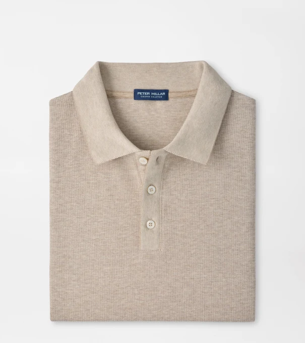 Barnes Short-Sleeve Knit Polo in TRUFFLE