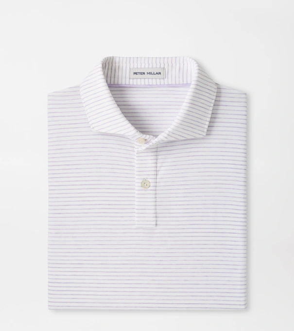 ETC Stripe Performance Jersey Polo in White