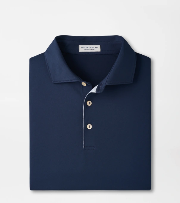 Solid Performance Jersey Polo in Navy