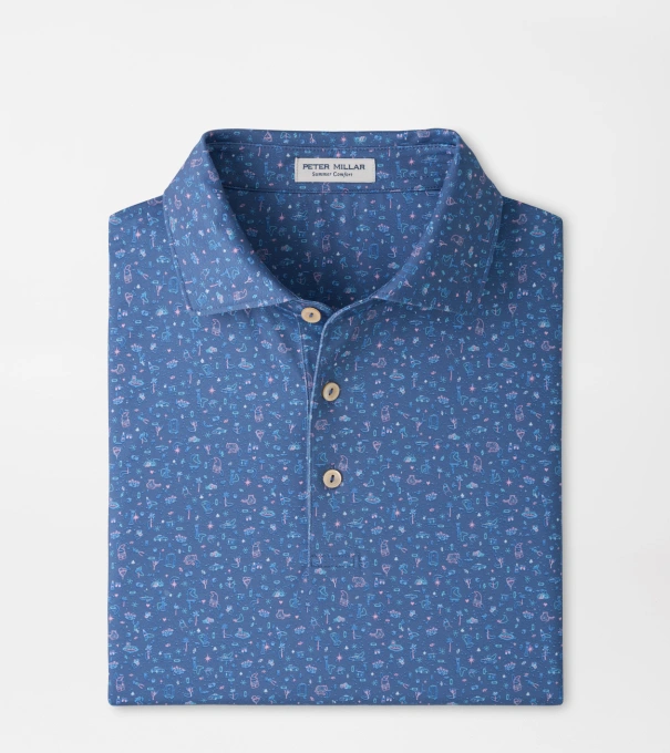 Ridge Performance Jersey Polo in BALI BLUE
