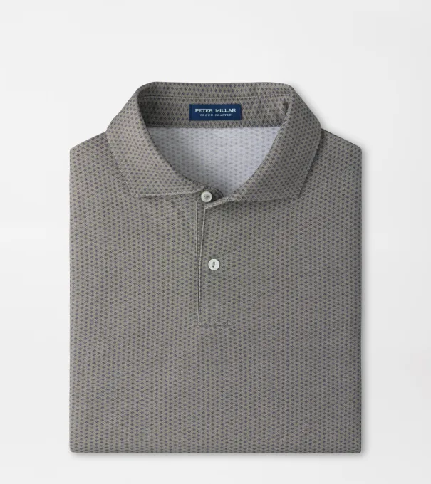 Albatross Diamond Cotton-Blend Piqu&eacute; Polo in Dark Olive