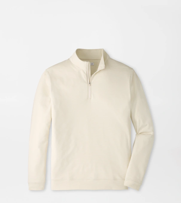 Perth Sugar Stripe Performance Quarter-Zip in Stone