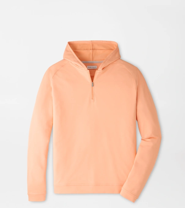 Pine Quarter-Zip Performance Hoodie in PAPAYA