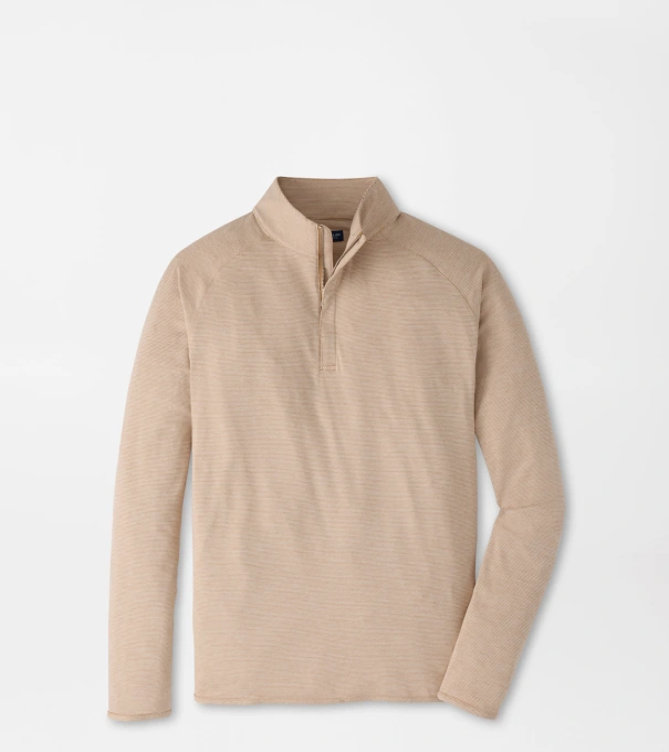 Stealth Stripe Performance Quarter-Zip in LIGHT NUTMEG