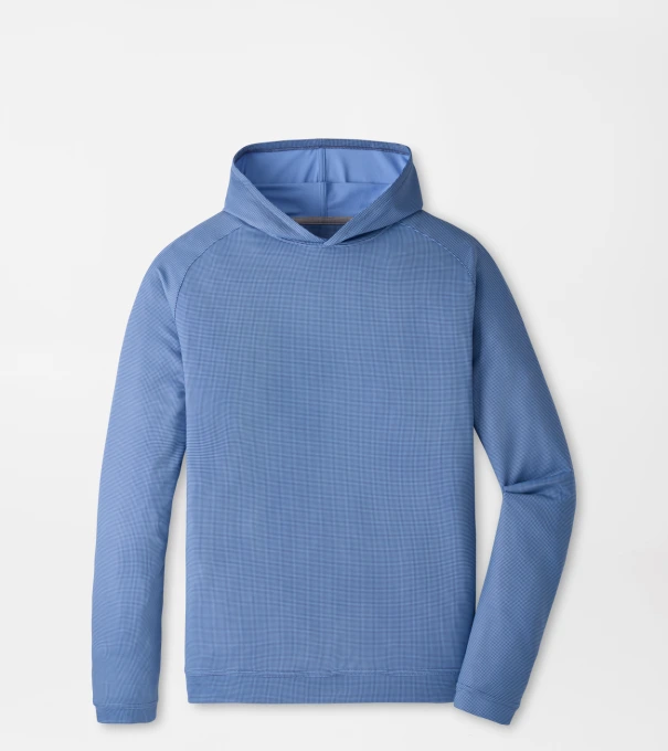 Pine Houndstooth Performance Hoodie in BALI BLUE