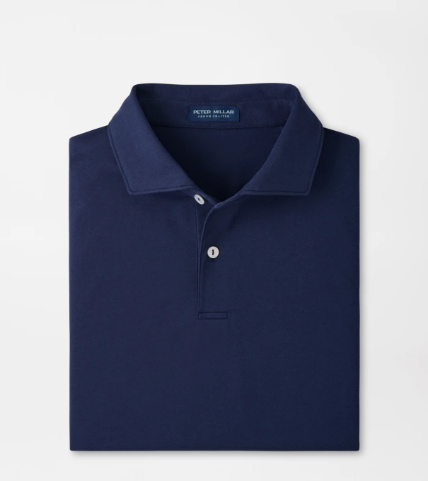 Albatross Cotton-Blend Piqu&eacute; Polo in Navy