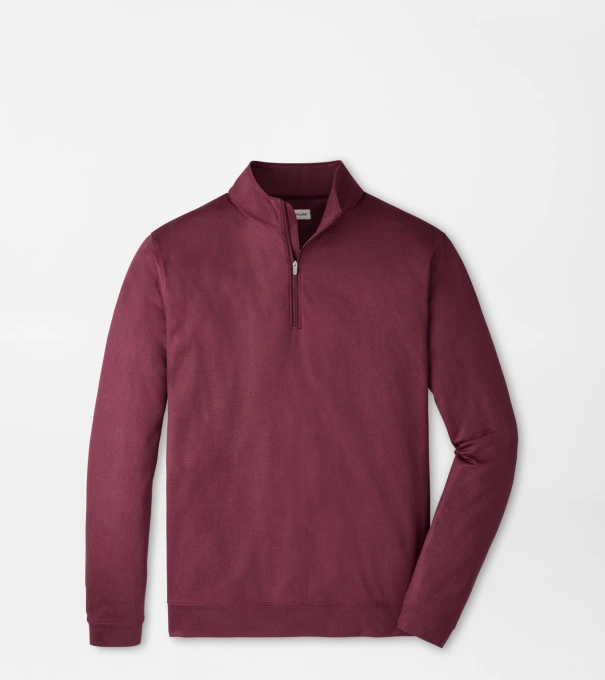 Perth Herringbone Performance Quarter-Zip in Bordeaux