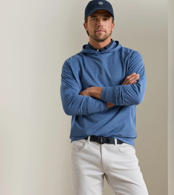 Pine Performance Hoodie in Sport Navy