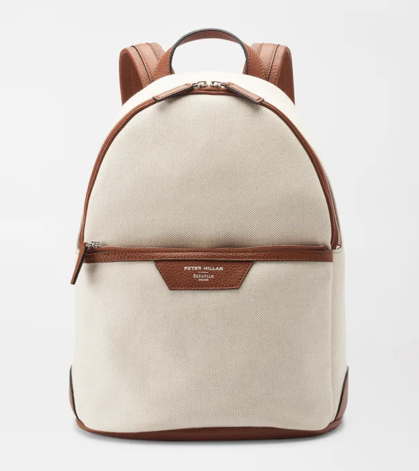Peter Millar X Serapian Backpack in Ivory
