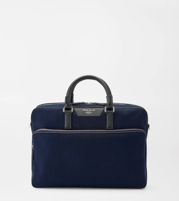 Peter Millar X Serapian Briefcase in Navy