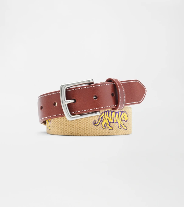 LSU Mike the Tiger Belt in Khaki