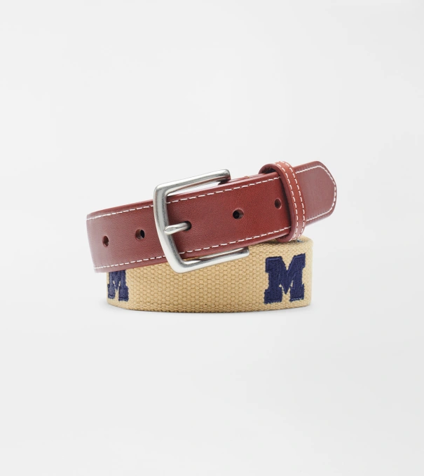 University of Michigan Belt in Khaki