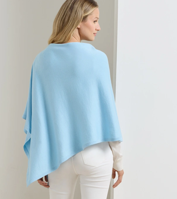 Spring Blend Poncho in Cottage Blue