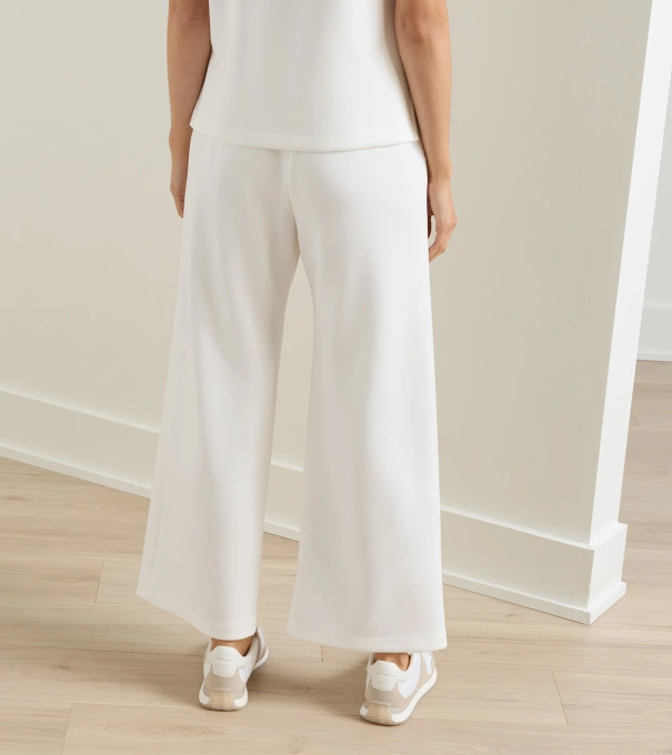 Flora Knit Cropped Pant in SOFT WHITE