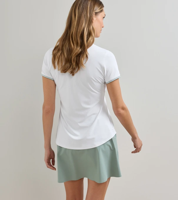 Canterbury Tipped Sport Mesh Short Sleeve Polo in WHITE/WILLOW