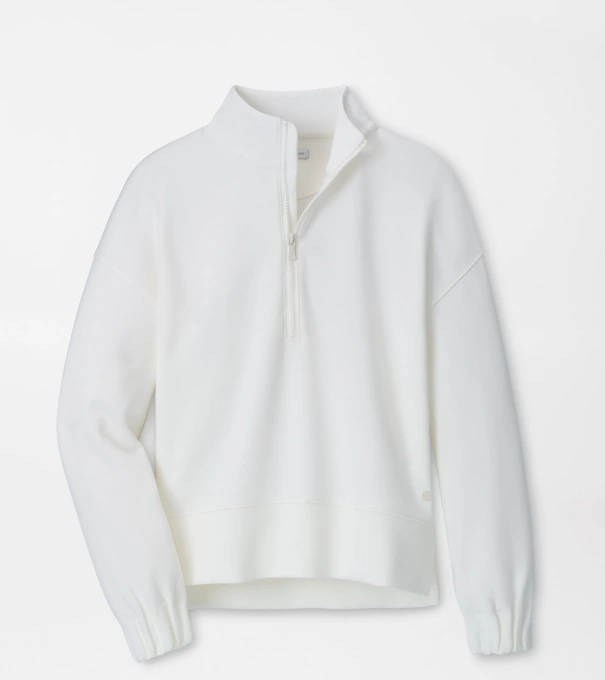Flora Knit Half-Zip Pullover in SOFT WHITE