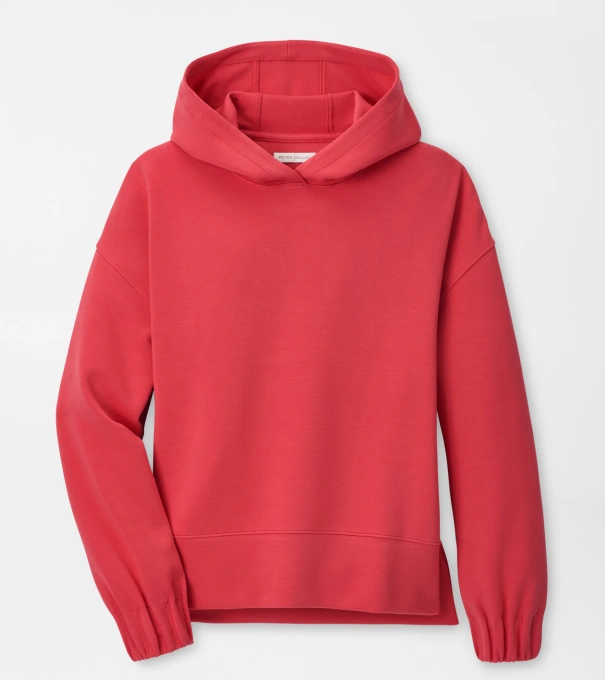 Flora Knit Hoodie in CALABRIAN RED