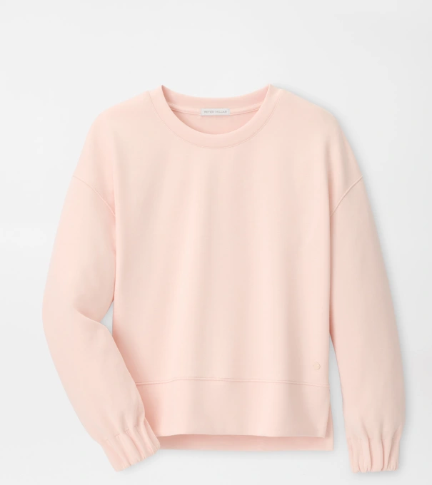 Flora Knit M&eacute;lange Crewneck in PINK STONE