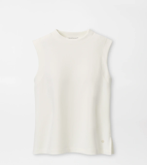 Flora Knit Mock Neck Tank in SOFT WHITE