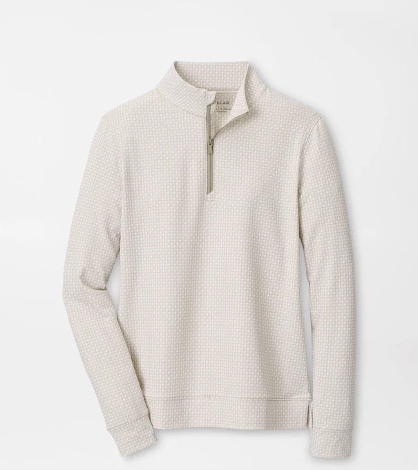 Houndstooth Print Perth Performance Quarter-Zip in LIGHT ELM