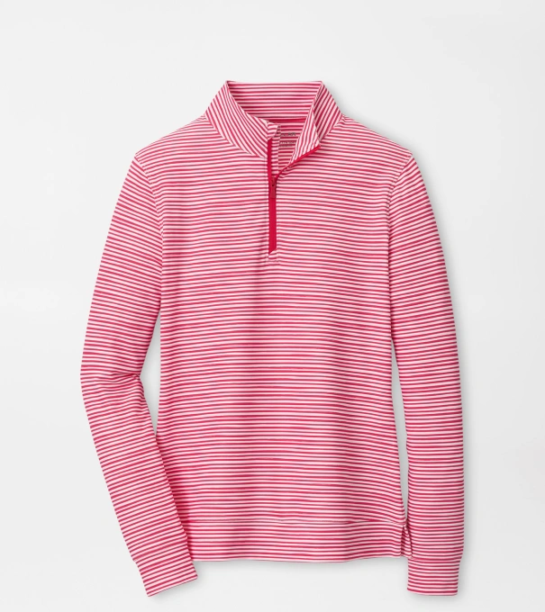 Bunker Stripes Perth Performance Quarter-Zip in CALABRIAN RED
