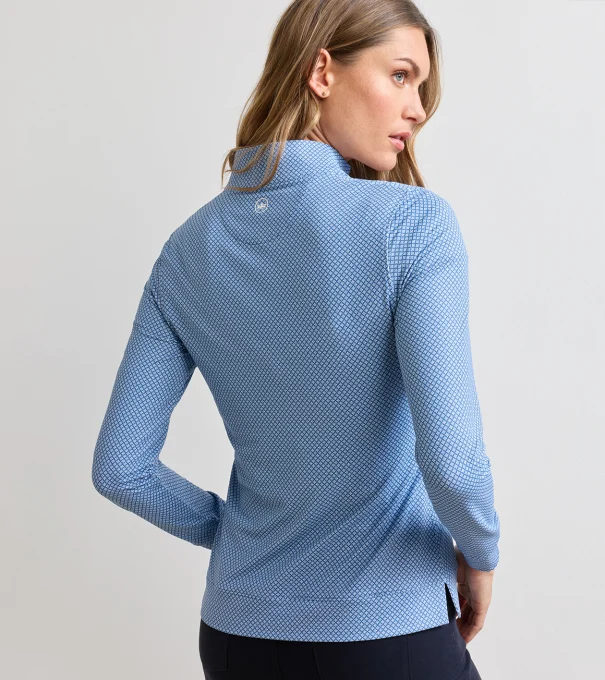 Palmetto Palms Perth Performance Quarter-Zip in Windsor Blue