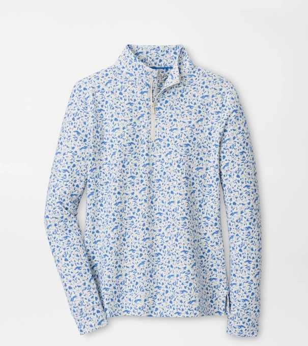 Vino Flora Perth Performance Quarter-Zip in BLUE STARLING