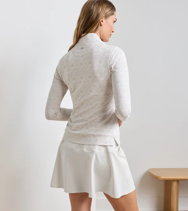 Shell Serenade Perth Performance Quarter-Zip in Ivory