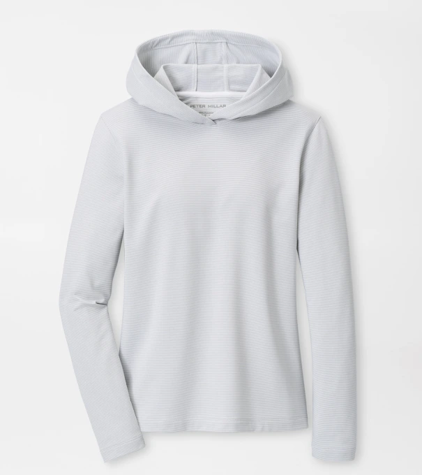 Sugar Stripe Pine Performance Hoodie in WHISPER GREY/WHITE